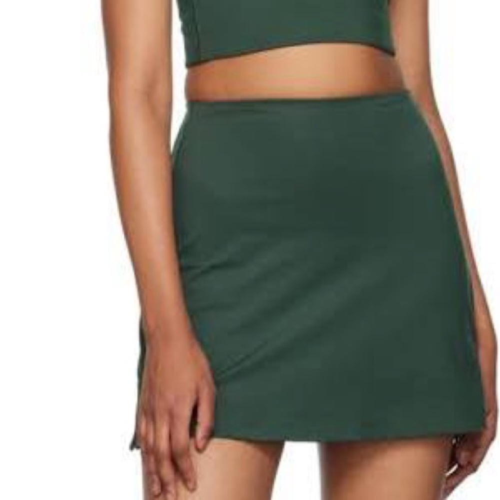 Girlfriend Collective Forest Green Mini Skirt